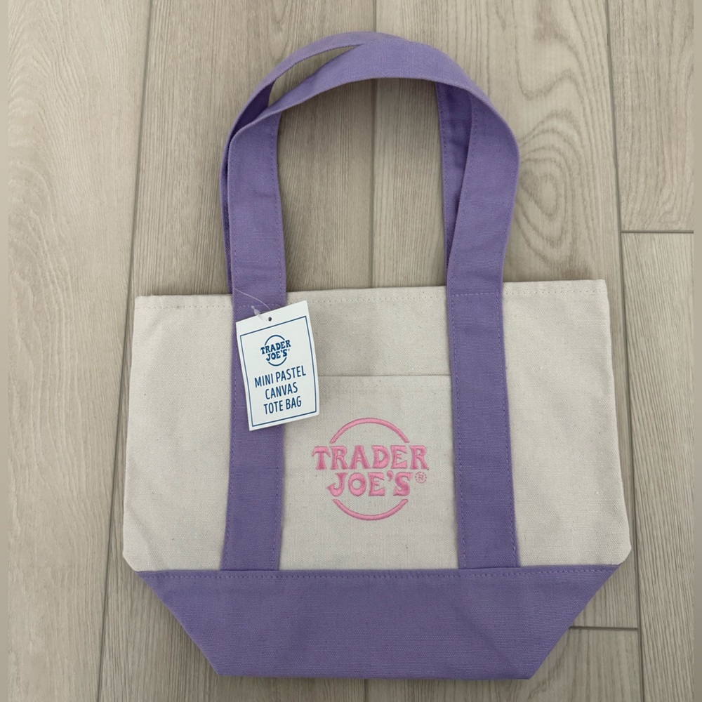 NWT Trader Joe’s Mini Canvas Tote (lavender)
